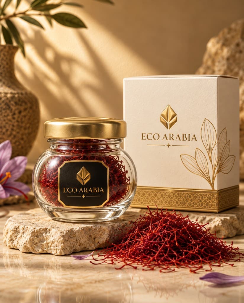 Eco Arabia saffron jar and box
